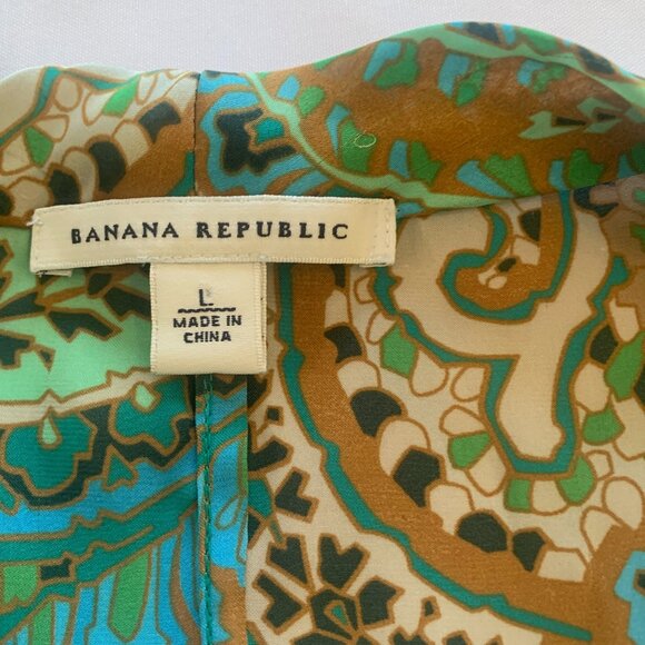 Banana Republic Paisley Sleeveless Cowl Neck Large Blouse - Picture 6 of 8
